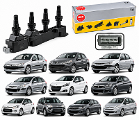 Bobina De Ignição 4 pinos Peugeot 206 207 306 307 1.6 16v Flex NGK