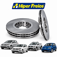 Jogo Disco de Freio Dianteiro Ventilado Gol G5 G6 G7 G8 1.0 8V Aro 14 Hipper Freios