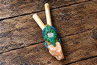 Kuripe de Bambu Decorado com Calcita Laranja