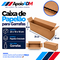 Caixa de Papelão Especial para Garrafas – 25×10×10 cm