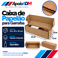 Caixa de Papelão Especial para Garrafas – 35×10×10 cm