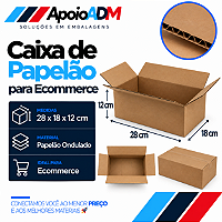 Caixa de Papelão para E-commerce – 28×18×12 cm