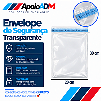 Envelope de Segurança Transparente 20×30 cm