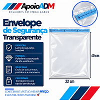 Envelope de Segurança Transparente 32×40 cm
