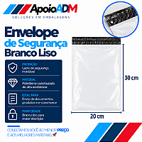 Envelope de Segurança Branco Liso 20×30 cm