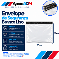 Envelope de Segurança Branco Liso – 80×60 cm