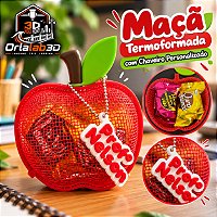 Maçã Termoformada com Chaveiro Personalizado