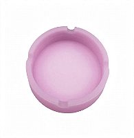 Cinzeiro de Silicone Redondo Rosa - 8cm Indestrutível