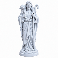 Imagem Jesus Bom Pastor 15 cm – Estátua Religiosa Católica para Oratório e Decoração