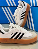 Tênis Adidas Samba Plataforma Branco/Preto Premium