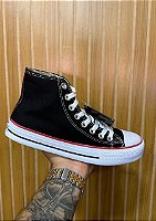 Tênis All Star Cano Longo Preto/Branco Premium.