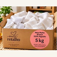 Caixa de Retalhos de Meia Malha Branca 100% Algodão – 5 kg
