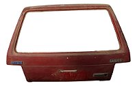 Tampa Traseira Porta Malas Fiat Uno 80/92 Folga Dobradiça Vermelho