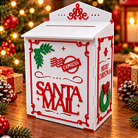 Caixa de Correio do Papai Noel Decorativa Natalina 3D 22cm