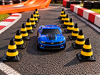kit 20 Cones Miniatura Escala 1:32 2,4 cm para Pistas de Carrinhos hotweels preto e amarelo
