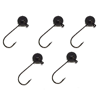 KIT 5 UN CHUMBADA ANZOL JIG HEAD 3/0 90° FACETADA 7G PRETO