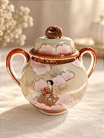 Açucareiro de Porcelana Kutani Assinado