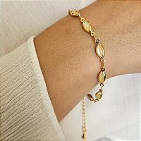 Pulseira Jade - Banhado a Ouro 18k