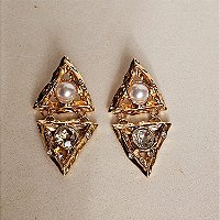 Brinco triângulos dourado