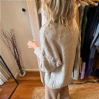 Cardigan Tricot Gris Pelo Bege - Compre Agora