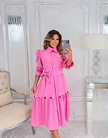 Vestido Chemise Maxi Midi Terra Prometida Rosa