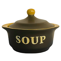 Sopeira Com Tampa Cerâmica Alta Temperatura 300ml Soup - Papel Mache