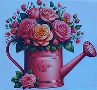 ADR-06 - ADESIVO TÊXTIL DTF - REGADOR COM  ROSAS