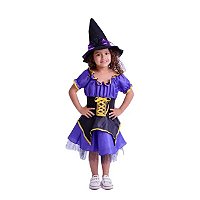 Fantasia Vestido Bruxinha Circie Infantil Festa Halloween