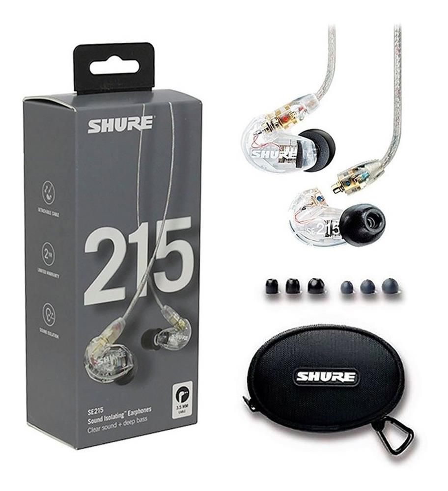Fone De Ouvido In-Ear Shure SE215-CL Clear - Toda Música