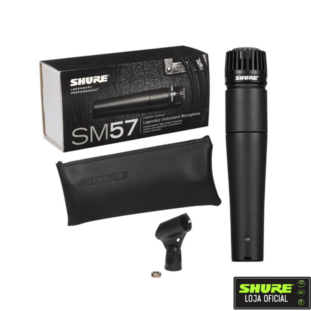 Microfone Com Fio Shure SM57-LC - Toda Música Instrumentos Musicais