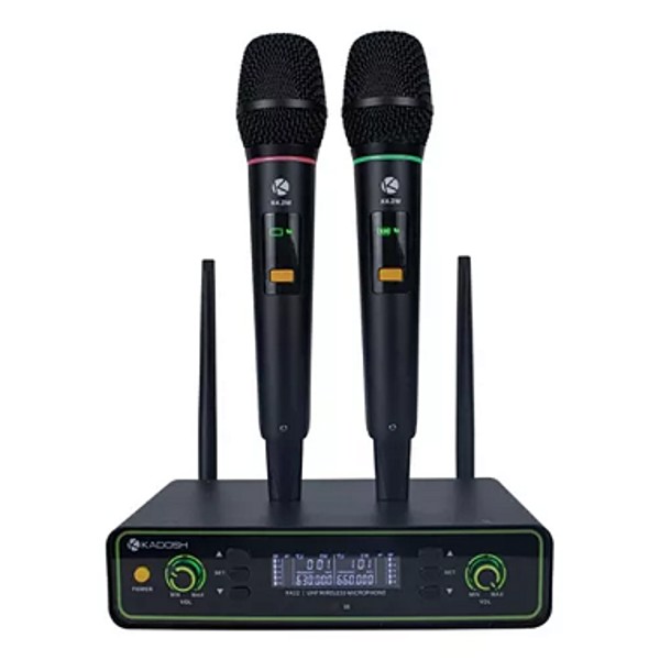 Microfone Sem Fio Bastão Duplo Kadosh K422M Recarregável - Toda