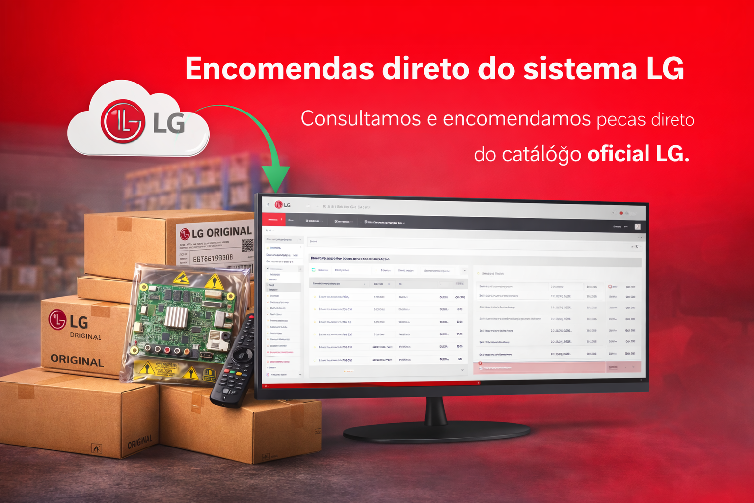 Encomendas direto do sistema LG