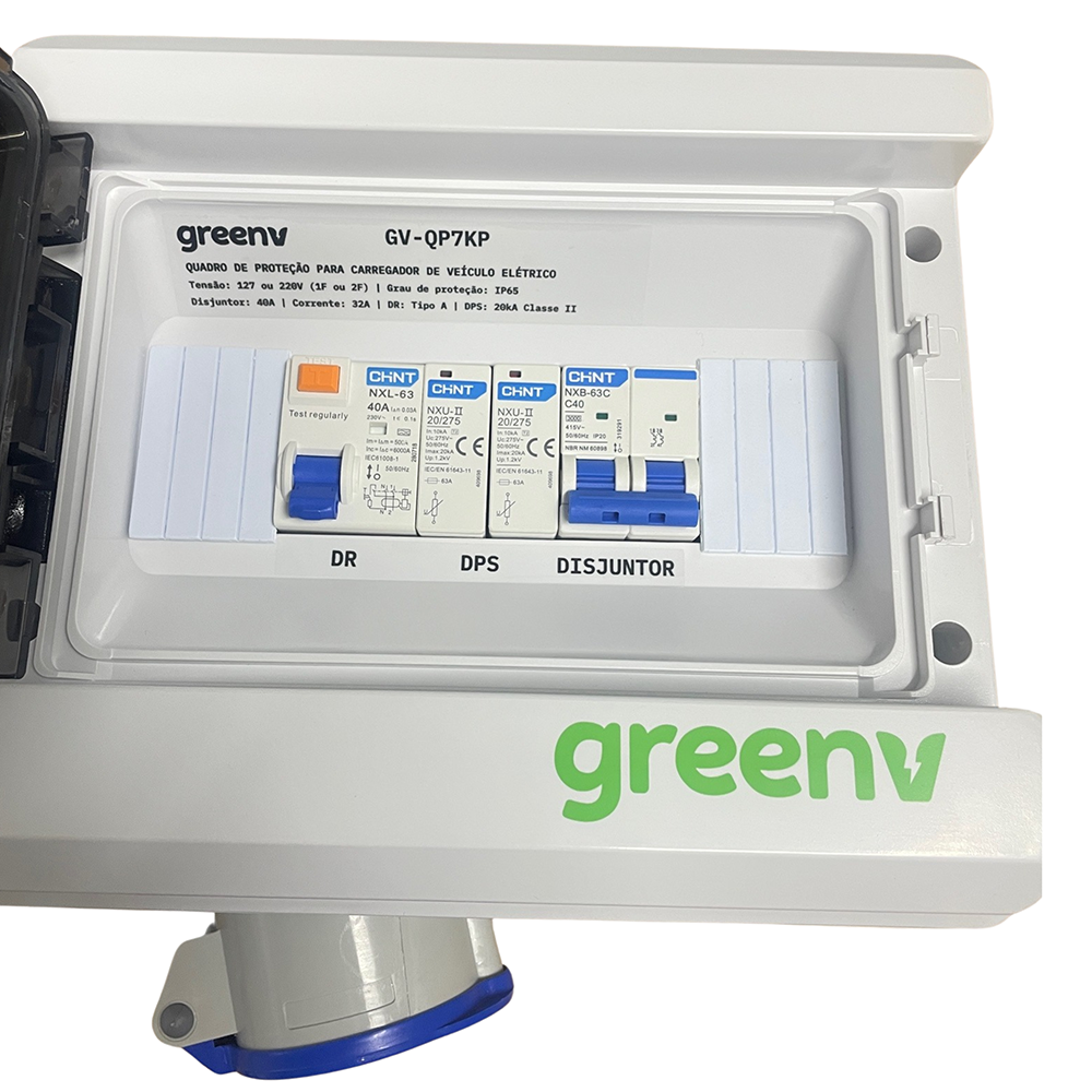 Quadro de Proteção 220V 7 kW com Tomada Industrial | GreenV - Loja