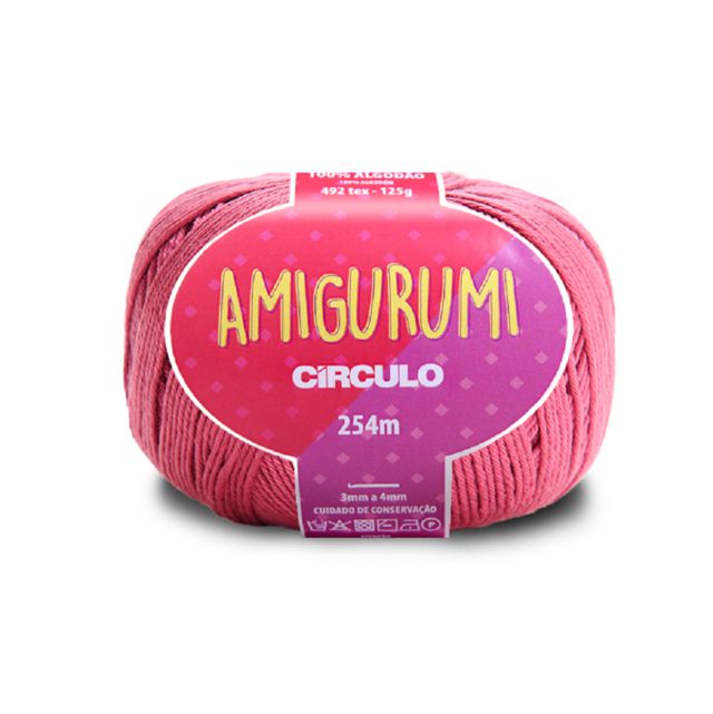 Linha Amigurumi Círculo 254m Cor 3157 Roseira - Sinha Moça