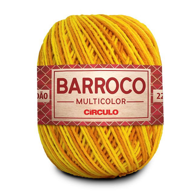 Barbante Barroco Multicolor Círculo 226m 9433 Abacaxi - Sinha Moça