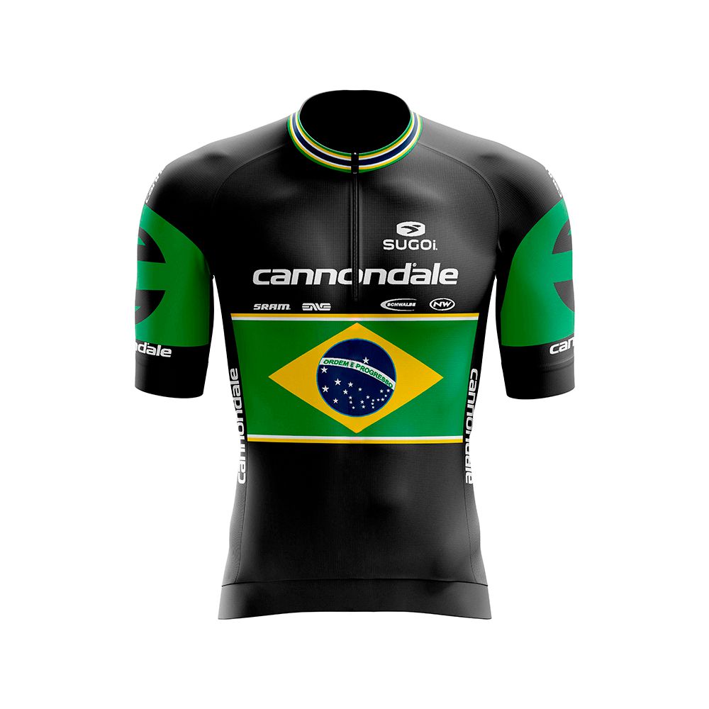 Camisa Ciclismo Cannondale Brasil Preta - Mtb Wear