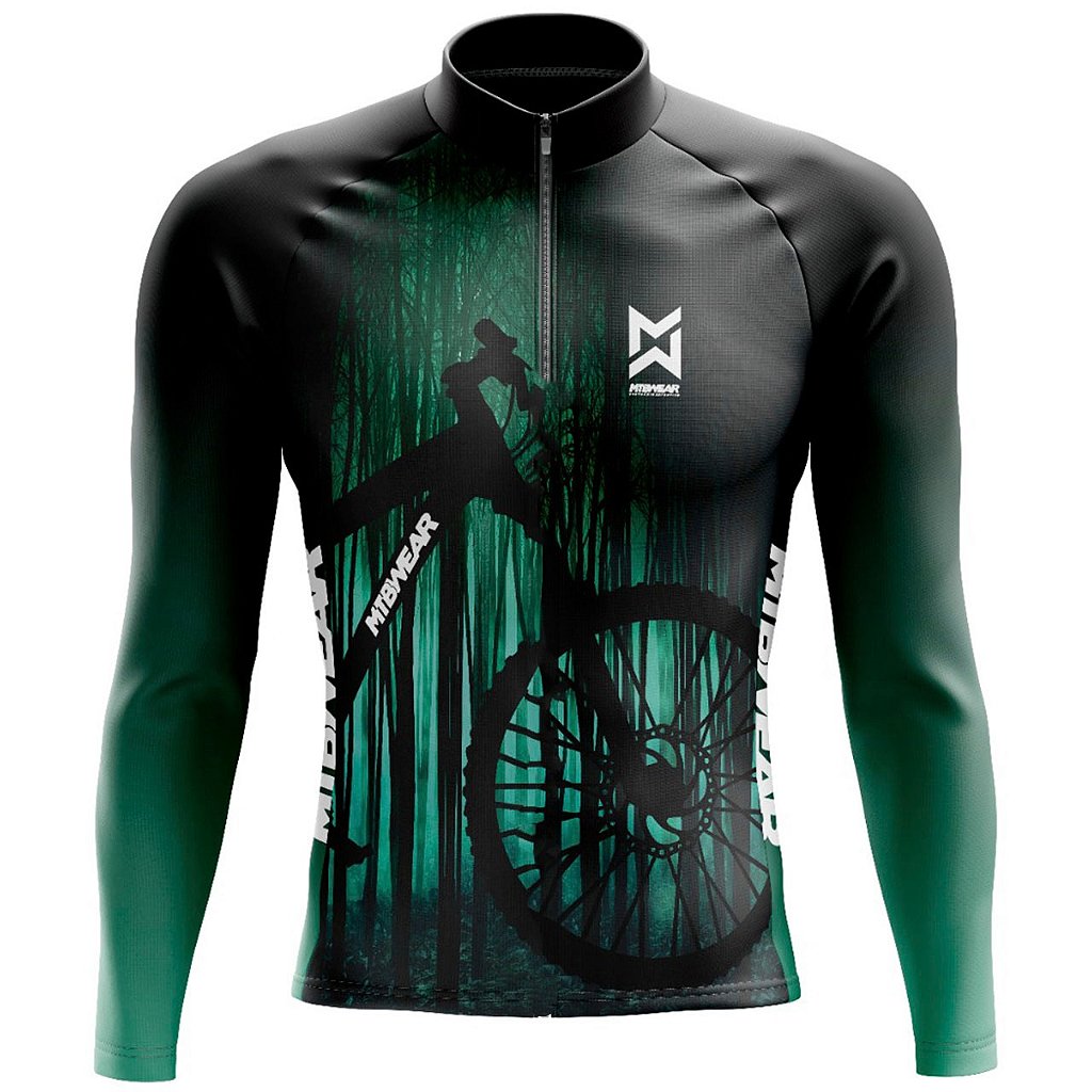 Camisa Ciclismo Camiseta Para Ciclista MTB BIKE VERDE MANGA LONGA - Mtb Wear