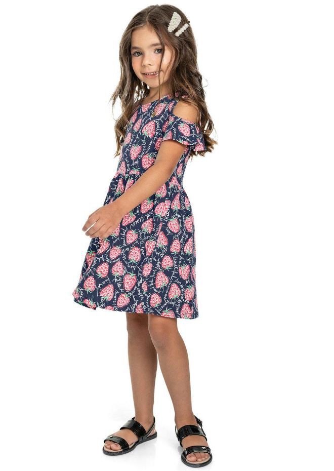 VESTIDO ESTAMPADO MORANGO QUIMBY Pitutoy Kids
