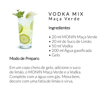 Receita Monin Maçã Verde Locafé