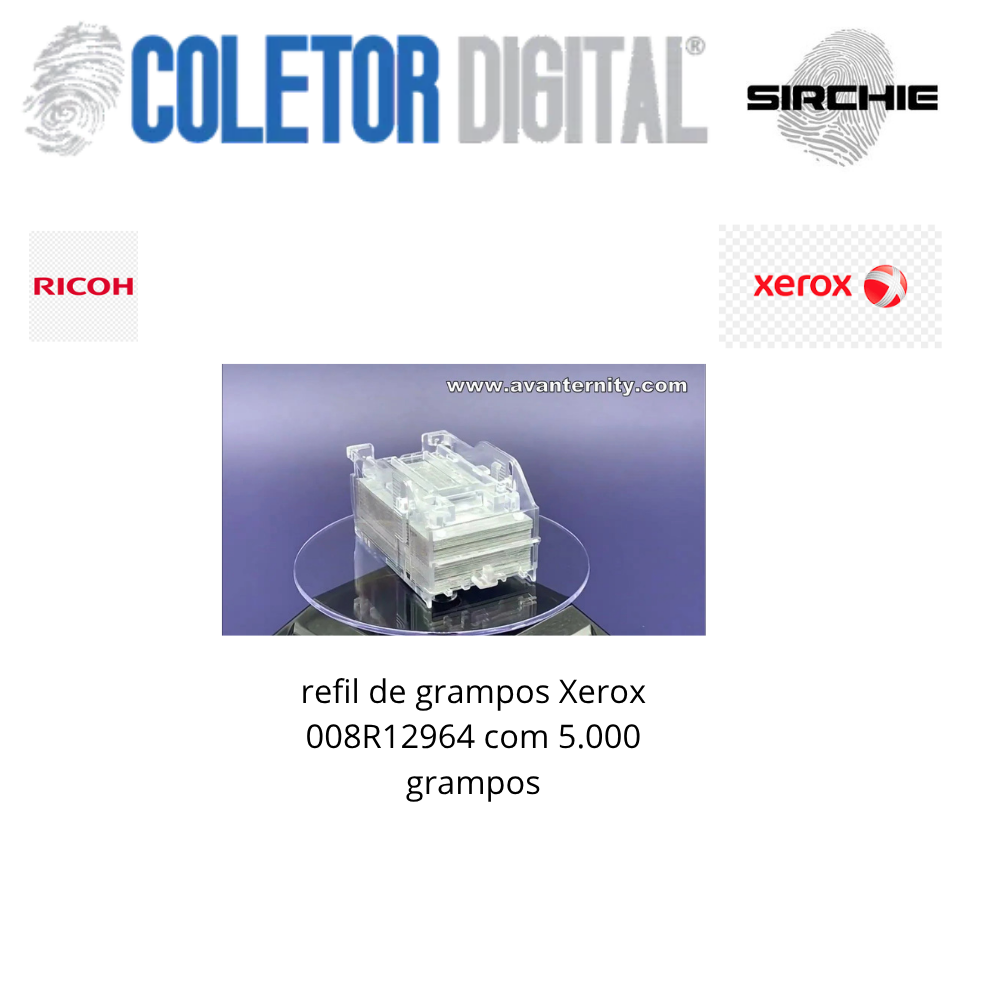 refil de grampos Xerox 008R12964 com 5.000 grampos - Coletor