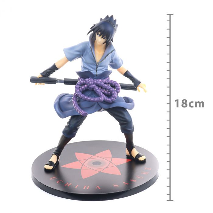 Action Figure Sasuke Uchiha Genin Anime Naruto Clássico 25cm