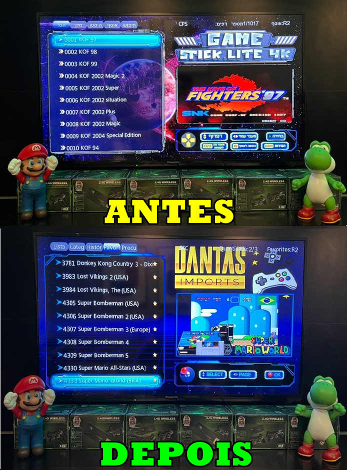 Game Stick 4K DX Modificado Sistema, Melhorado e com Jogos 100% Lista  Completa - Dantas X Games