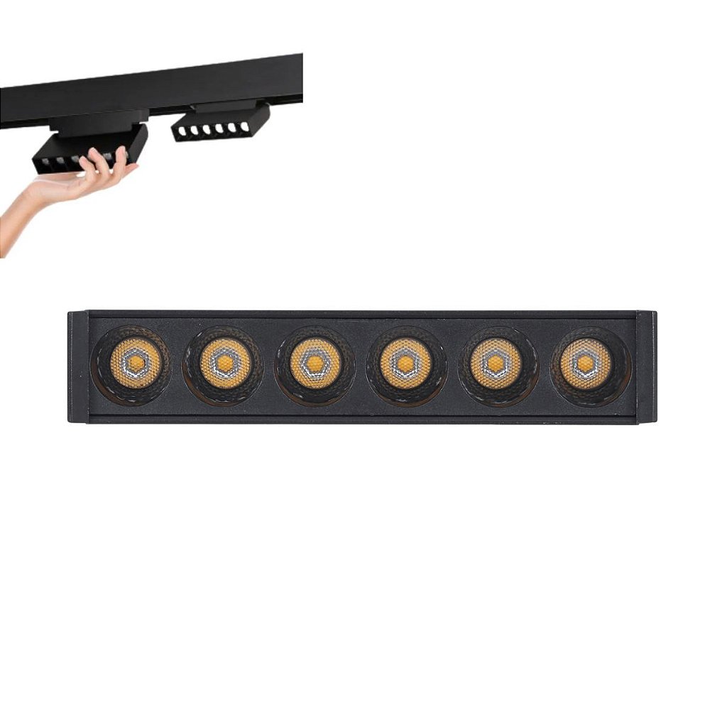 Spot de foco direcionável MAG 6W 2700K Gaya - para trilho magnético 48V