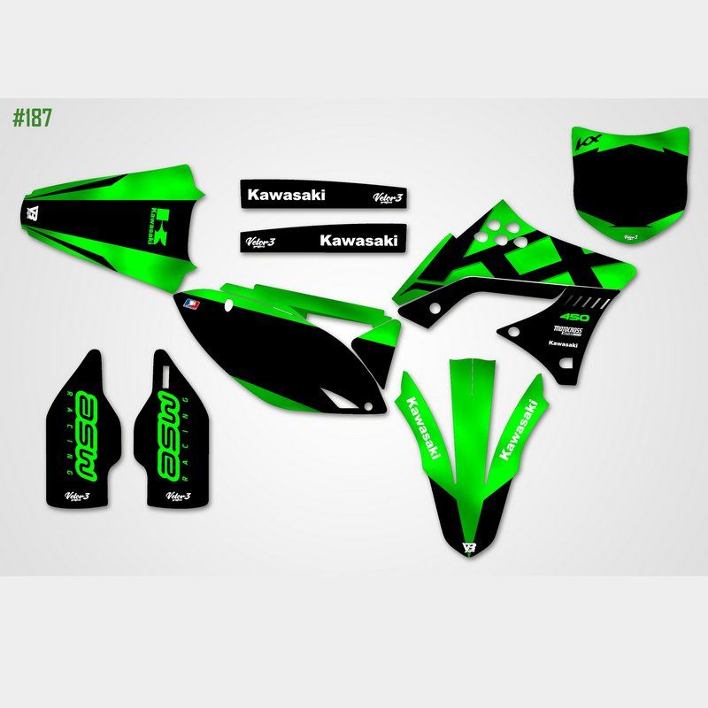 KIT GRÁFICO ADESIVO KAWASAKI / KX / KXF - Vetor3 Gráficos - O