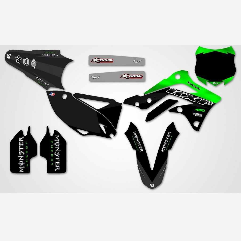 KIT GRÁFICO ADESIVO KAWASAKI / KX / KXF - Vetor3 Gráficos - O