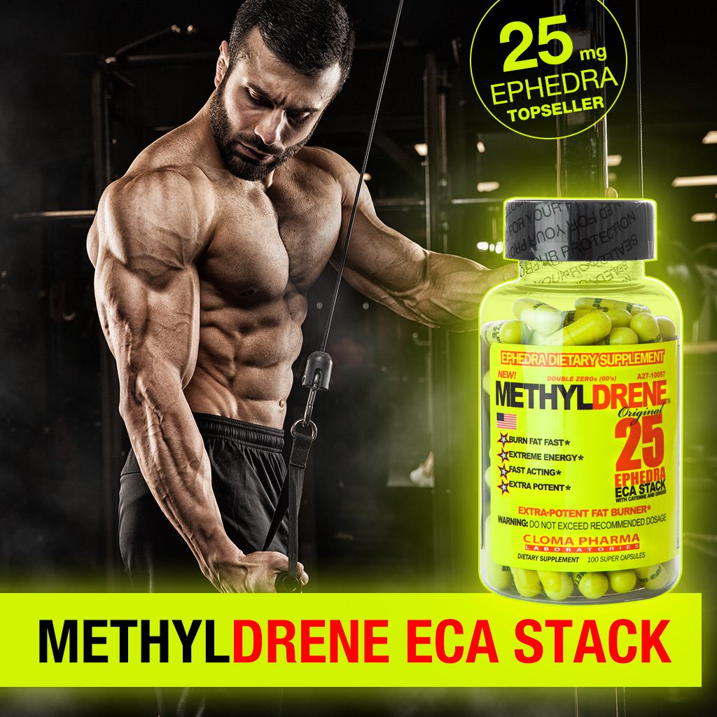 Methyldrene ECA Stack (100 Caps) Cloma Pharma BodySaver Suplementos