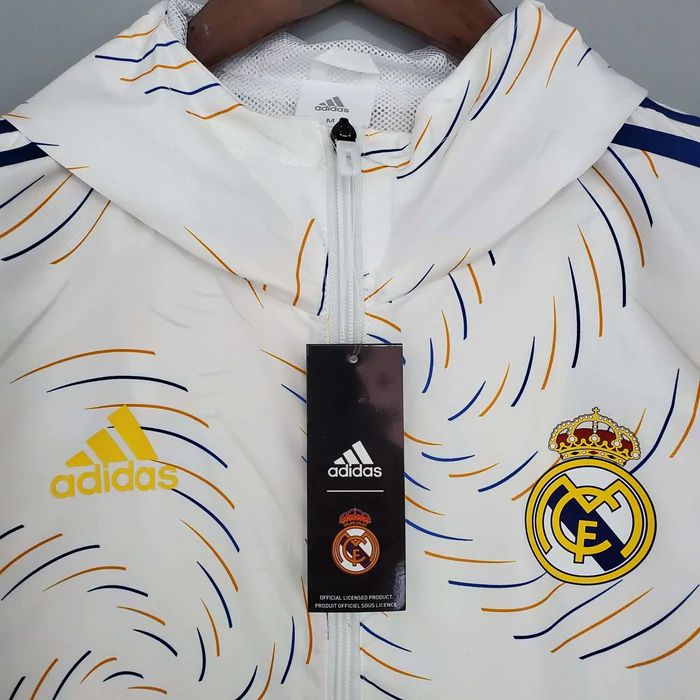 Jaqueta Corta Vento Real Madrid Masculina Branca - Adidas - LB SPORTES