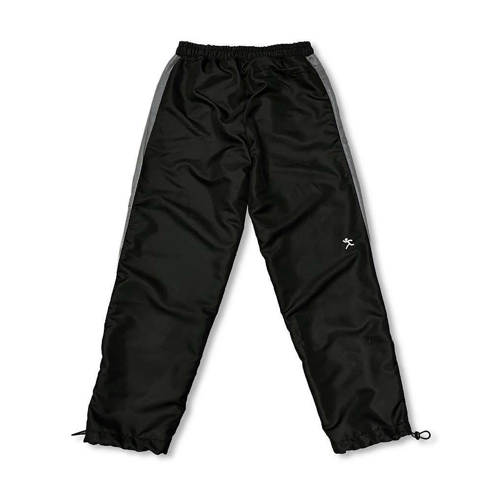 BZ PANTS – Calça Streetwear Preta com Detalhes em Cinza e Estampa