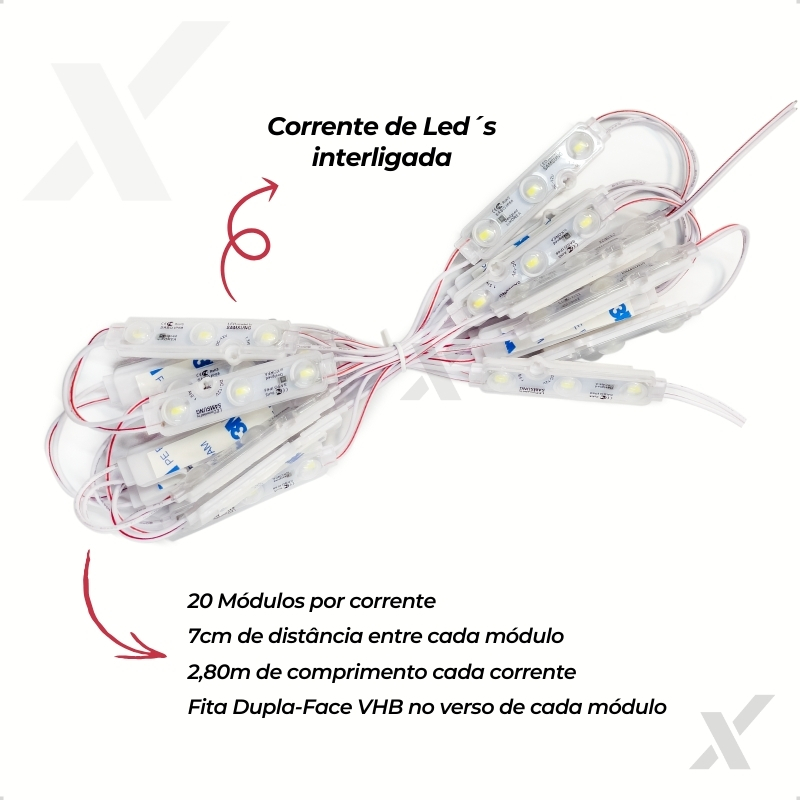 Módulo De Led 5830 Lente 160º Coreano 3 led 1,5w Ip68 8000K