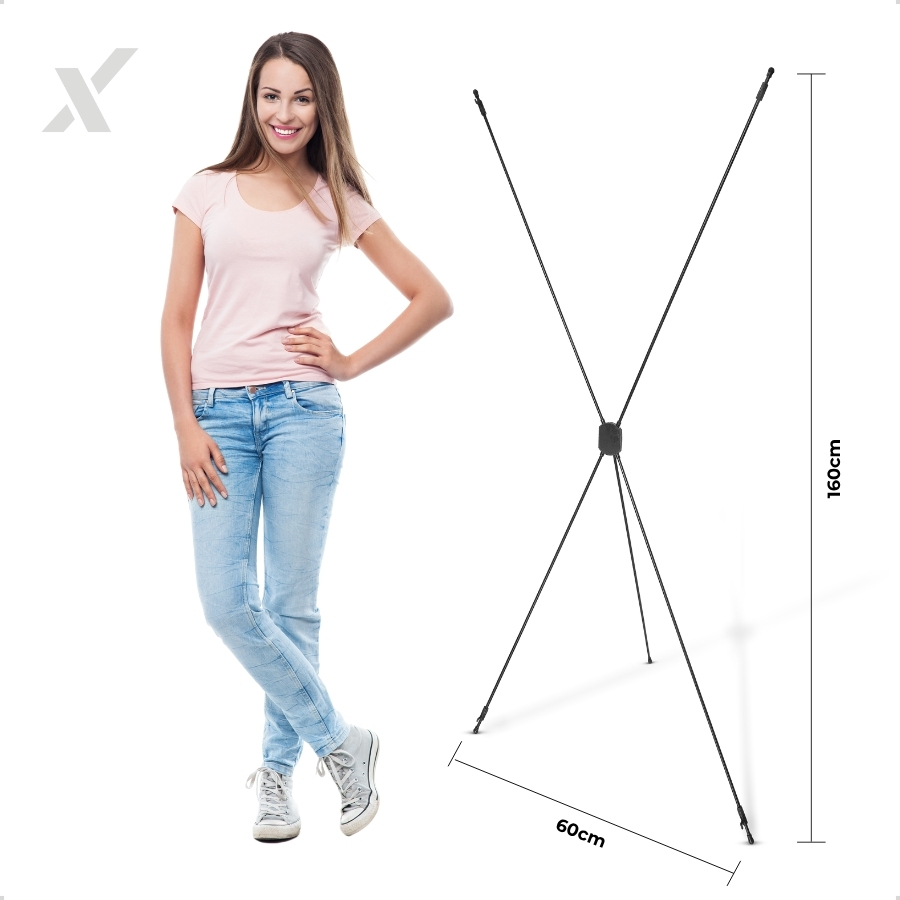 Porta Banner X 60x160cm Estrutura Suporte para Lona - FIXCOM